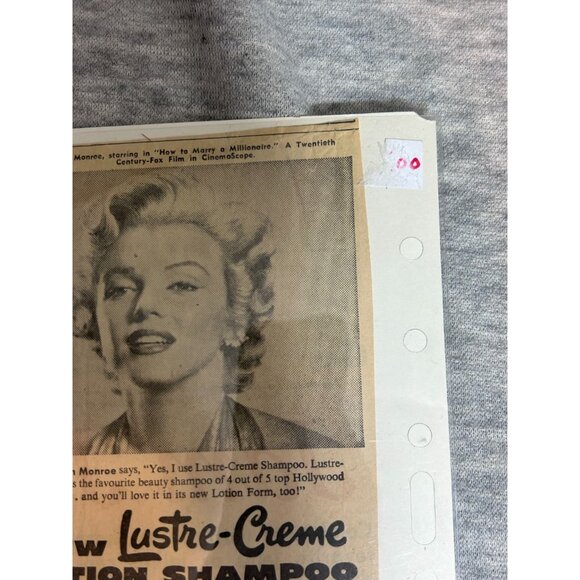1953 Newspaper Marilyn Monroe Lustre Creme Shampoo Vintage Print Ad - Picture 3 of 7